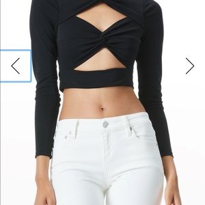 Alice and Olivia Amelie twist crop top